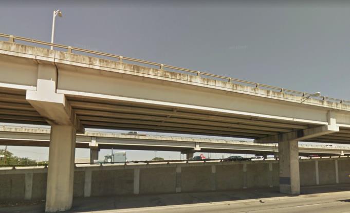 Inverted-T Bent Cap on I-35 in Austin, Texas.